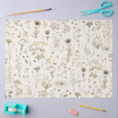 Elegante botanische  wilde bloemen beige tissuepapier (Craft)