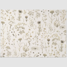Elegante botanische  wilde bloemen beige tissuepapier