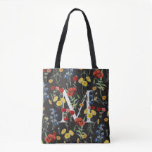 Elegante botanische wilde bloemen met naammonogram