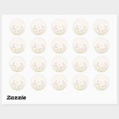 Elegante botanische wilde bloemen monogram bruilof ronde sticker (Vel)