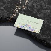 Elegante botanische wilde bloemen QR-code Visitekaartje