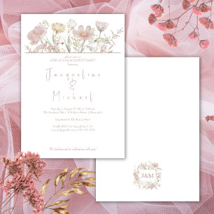 Elegante Botanische Wilde Bloemen Verlovingskaart Kaart