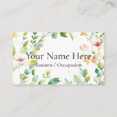 Elegante botanische wilde bloemen visitekaartje (Voorkant)