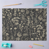 Elegante Botanische  Wildflowers Beige Black Tissuepapier (Craft)