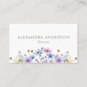 Elegante Botanische Wildflowers Professional Visitekaartje (Voorkant)
