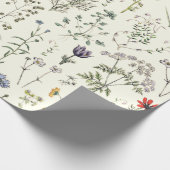 Elegante Botanische Wildflowers Wit Cadeaupapier (Hoek)