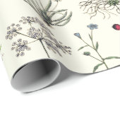 Elegante Botanische Wildflowers Wit Cadeaupapier (Rol Hoek)