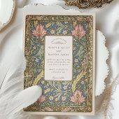 Elegante  botanische William Morris Wedding Kaart