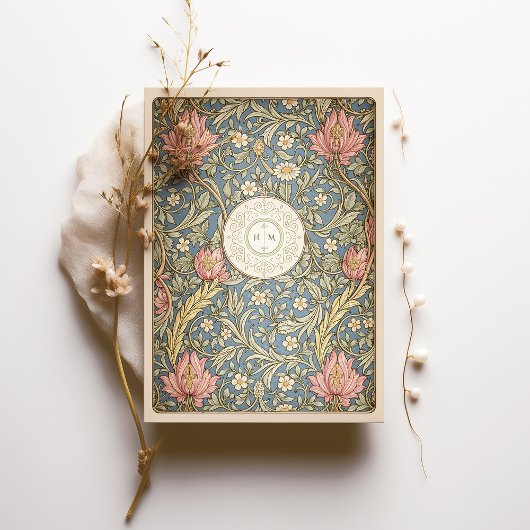 Elegante  botanische William Morris Wedding Kaart