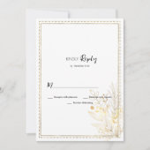 Elegante botanische witgouden bloemen RSVP Kaart (Voorkant)