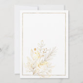 Elegante botanische witgouden bloemen RSVP Kaart (Achterkant)