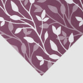 Elegante botanische witte blad silhouet op pruim tissuepapier (Detail)