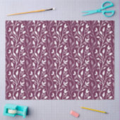 Elegante botanische witte blad silhouet op pruim tissuepapier (Craft)