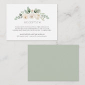 Elegante botanische witte bloemen bruiloft recepti informatiekaartje (Voorkant / Achterkant)