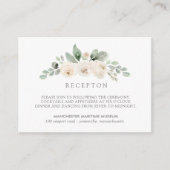 Elegante botanische witte bloemen bruiloft recepti informatiekaartje (Voorkant)