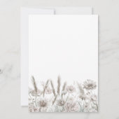 Elegante Botanische Witte Bloemige Boho Bruiloft Kaart (Achterkant)