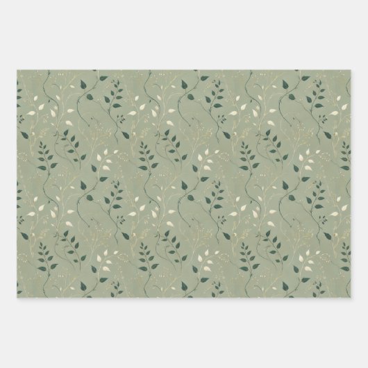 Elegante Botanische Wrap Decoupage Inpakpapier Vel (Voorkant)