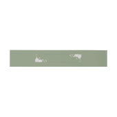 Elegante botanische wrap | Saliegroene tailleband Uitnodigingen Wikkel (Vlak)