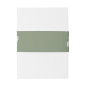 Elegante botanische wrap | Saliegroene tailleband Uitnodigingen Wikkel (Achterkant Voorbeeld)