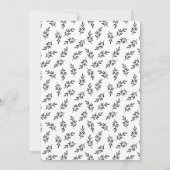 Elegante Botanische Zwart-Wit Monogram Bruiloft Kaart (Achterkant)