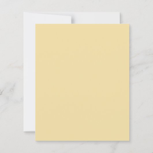 Elegante Boter Geel Budget Huwelijksuitnodiging (Achterkant)