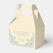 Elegante Boter Geel en Blauw bruiloft Dank u Bedankdoosjes (Achterkant)