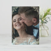 Elegante Boter Geel Formele Vintage bruiloft Bedankkaart (Staand voorkant)