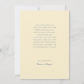 Elegante Boter Geel Formele Vintage bruiloft Bedankkaart (Achterkant)