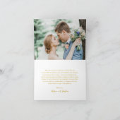 Elegante Boter Geel Foto Moderne bruiloft Bedankkaart (Binnen)