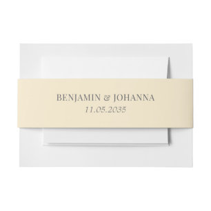 Elegante Boter Geel Huwelijk Custom Uitnodigingen Wikkel