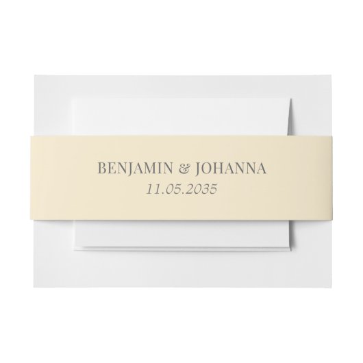 Elegante Boter Geel Huwelijk Custom Uitnodigingen Wikkel (Voorkant Voorbeeld)