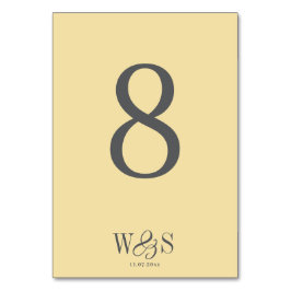 Elegante Boter Geel huwelijks koppel initials Kaart