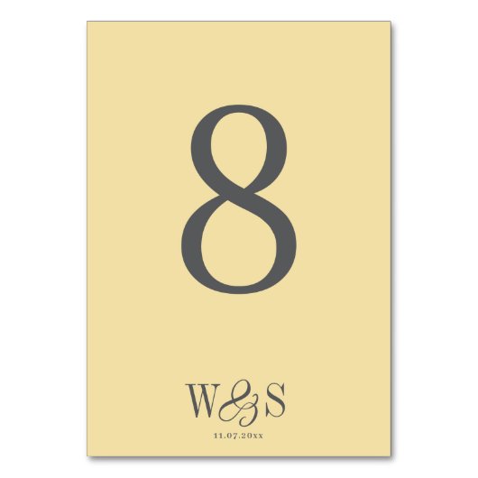 Elegante Boter Geel huwelijks koppel initials Kaart (Voorkant)