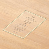 Elegante Boter Geel Monogram Moderne bruiloft Acryl Uitnodigingen (Laagn)