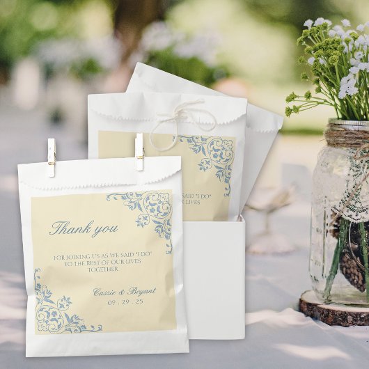 Elegante Boter Geel Regency Wedding Favoriete Tass Bedankzakje