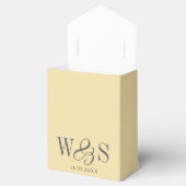 Elegante boter gele huwelijksparen initials bedankdoosjes (Geopend)