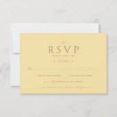 Elegante Boter Gele Moderne Trouw RSVP Kaart (Voorkant)