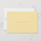 Elegante Boter Gele Moderne Trouw RSVP Kaart (Achterkant)