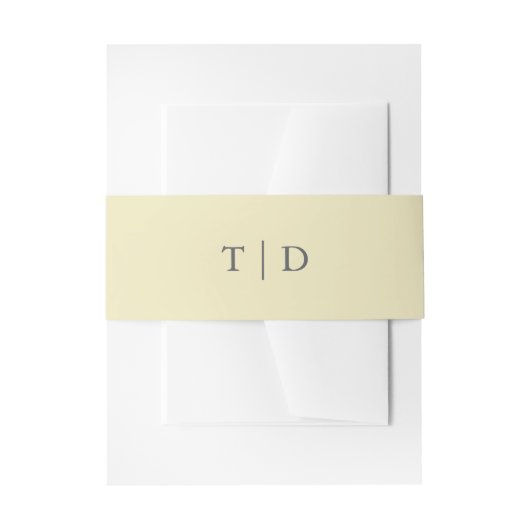 Elegante Boter Gele Monogram Moderne Trouw Uitnodigingen Wikkel (Voorkant Voorbeeld)