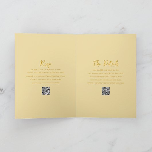 Elegante Boter Gele QR Code Moderne Trouwdag (Binnen)