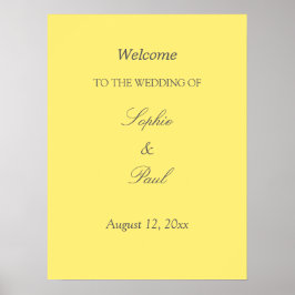 Elegante Boter Gele Trouw Welkom Poster