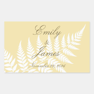 Elegante boter-gele witte varen persoonlijke stick rechthoekige sticker