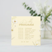 Elegante botergele botanische trouw programmakaart (Staand voorkant)