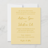 Elegante botergele budget bruiloft uitnodiging (Voorkant)