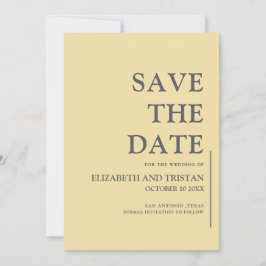 Elegante Botergele Minimalistische Trouw  Save The Date