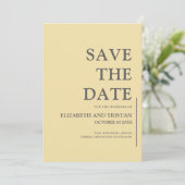Elegante Botergele Minimalistische Trouw Save The Date (Staand voorkant)