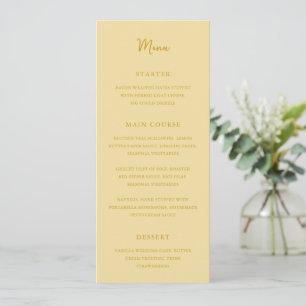 Elegante Botergele Moderne Trouw Menu