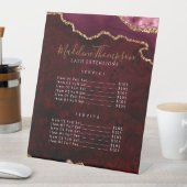 Elegante Bourgogne Agaat Geode Marble Services Pri Reclamebord Met Voetstuk (Insitu)