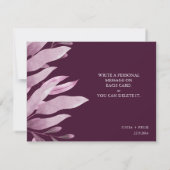 Elegante Bourgogne Big Leaves Bruiloft Dank u Kaar Bedankkaart (Achterkant)