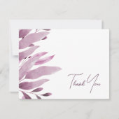 Elegante Bourgogne Big Leaves Bruiloft Dank u Kaar Bedankkaart (Voorkant)